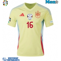 Spain Rodri Hernandez #16 Replica Away Shirt Euro 2024 Short Sleeve